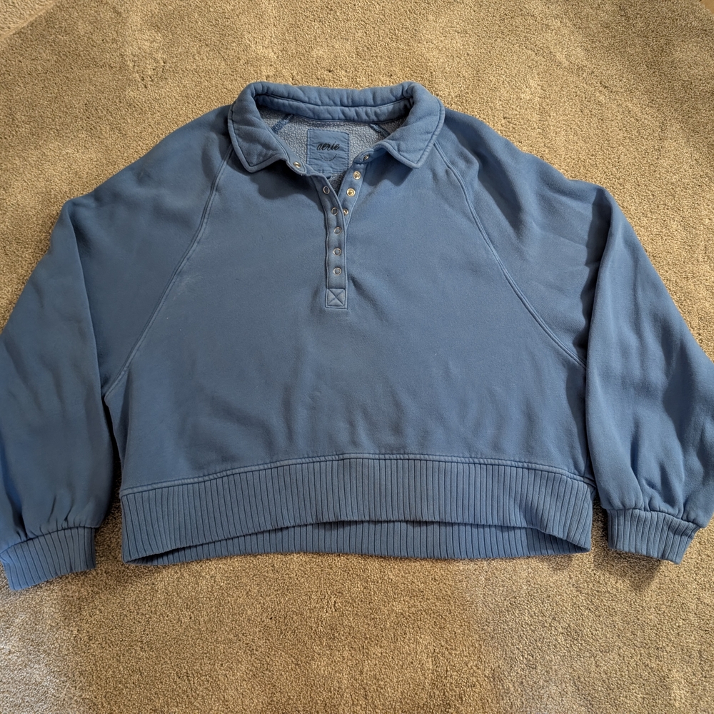 Aerie Light Blue Textured Pullover